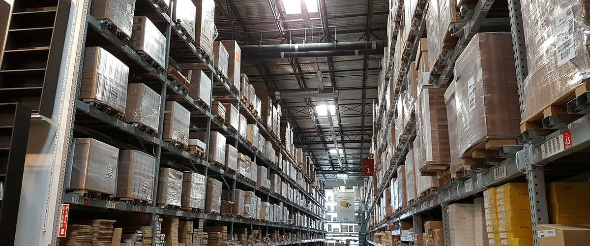 large warehouse with packages